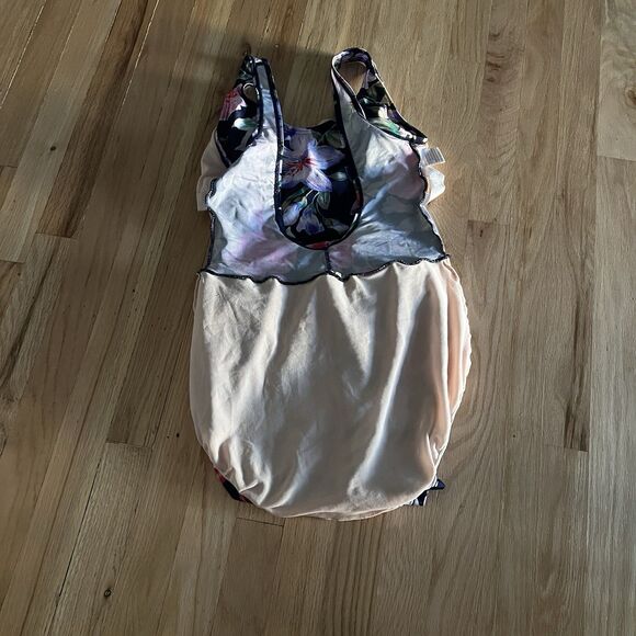 Blair Swimwear Swim Suit 1 Piece Blue Floral Boy Shorts Size 10 VTG  EUC - Picture 7 of 8